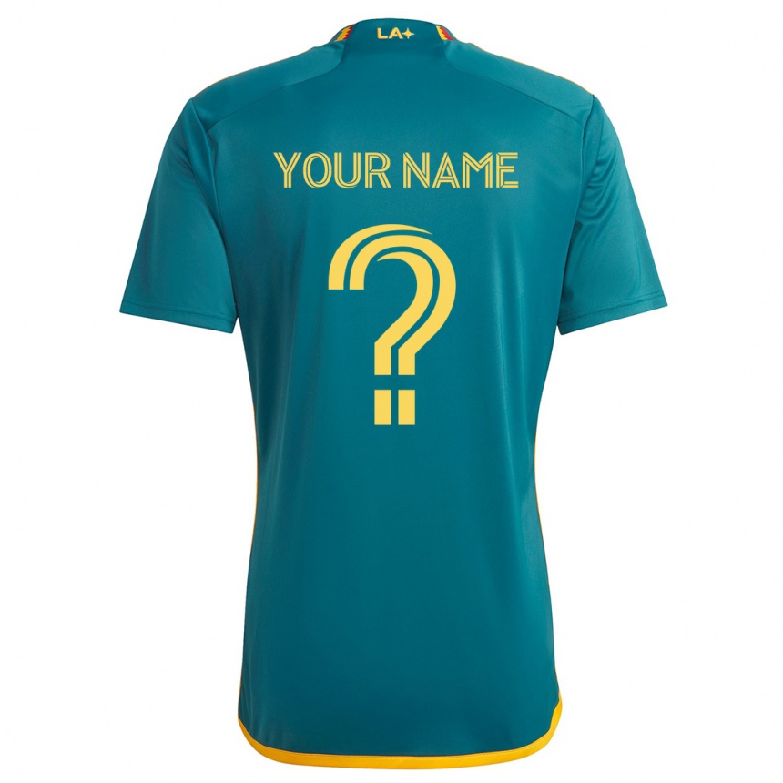 Niño Fútbol Camiseta Su Nombre #0 Verde Amarillo 2ª Equipación 2024/25 Argentina