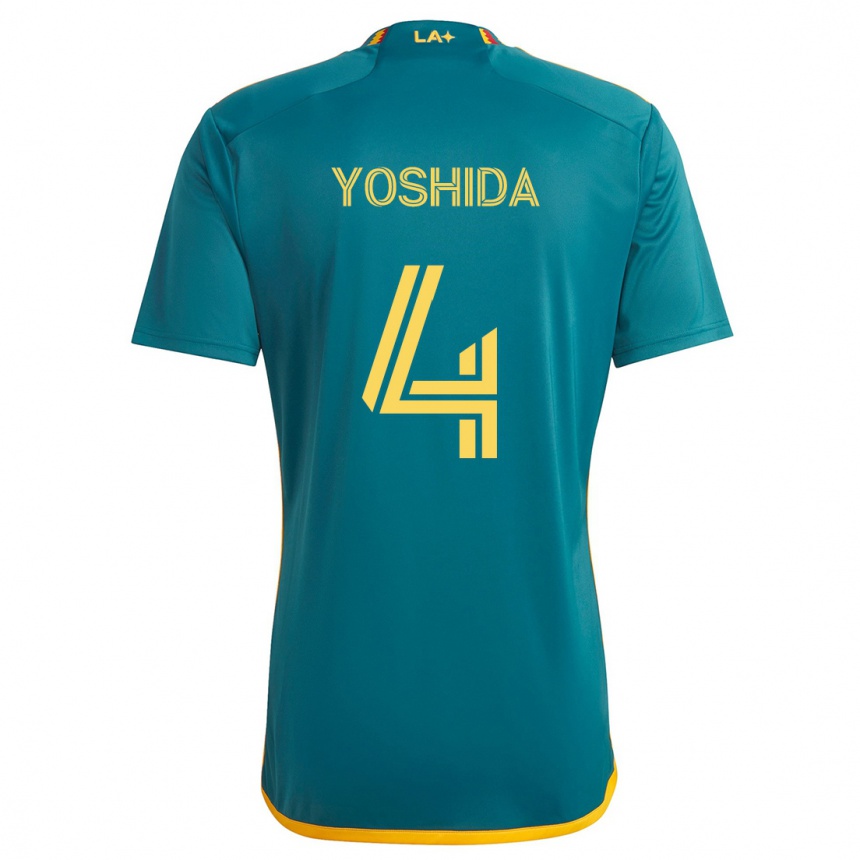 Niño Fútbol Camiseta Maya Yoshida #4 Verde Amarillo 2ª Equipación 2024/25 Argentina