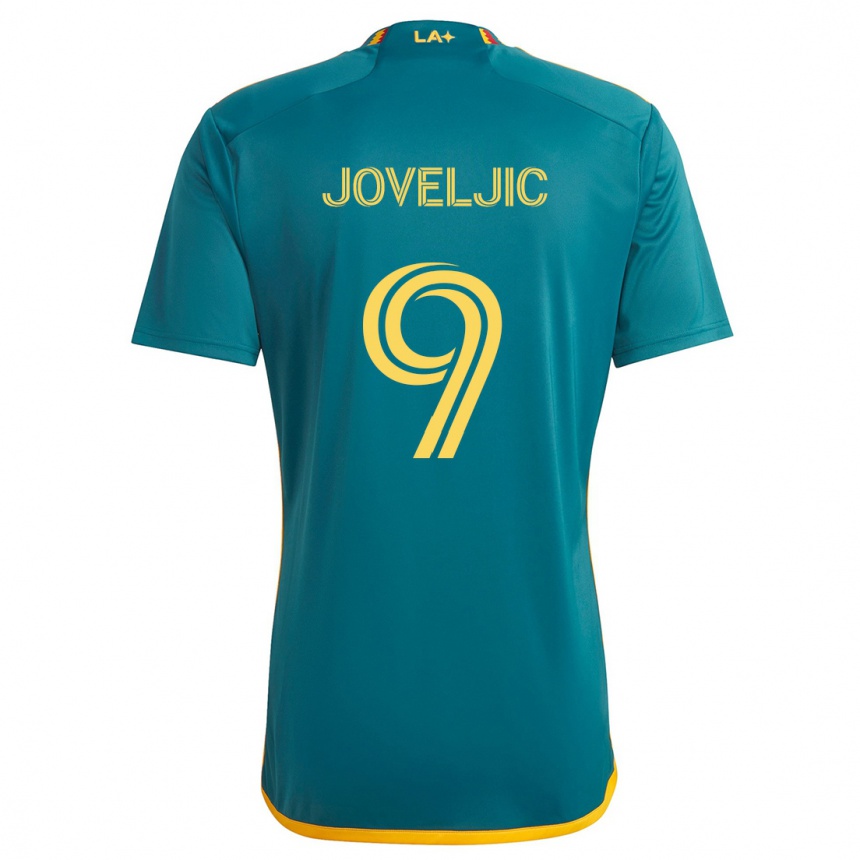 Niño Fútbol Camiseta Dejan Joveljic #9 Verde Amarillo 2ª Equipación 2024/25 Argentina