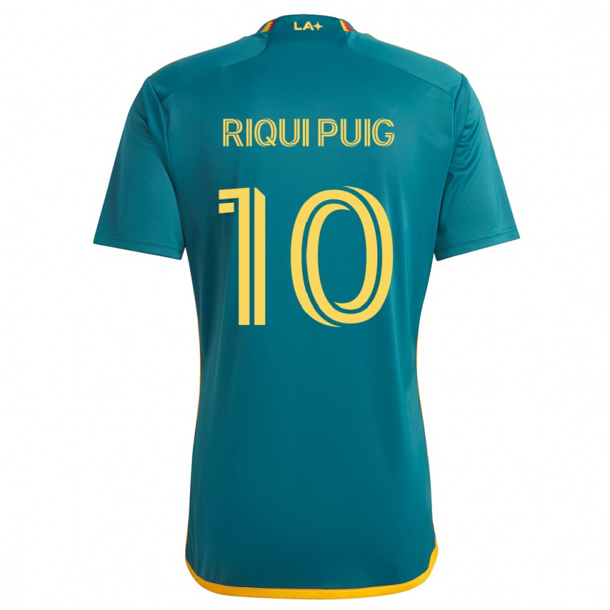 Niño Fútbol Camiseta Riqui Puig #10 Verde Amarillo 2ª Equipación 2024/25 Argentina