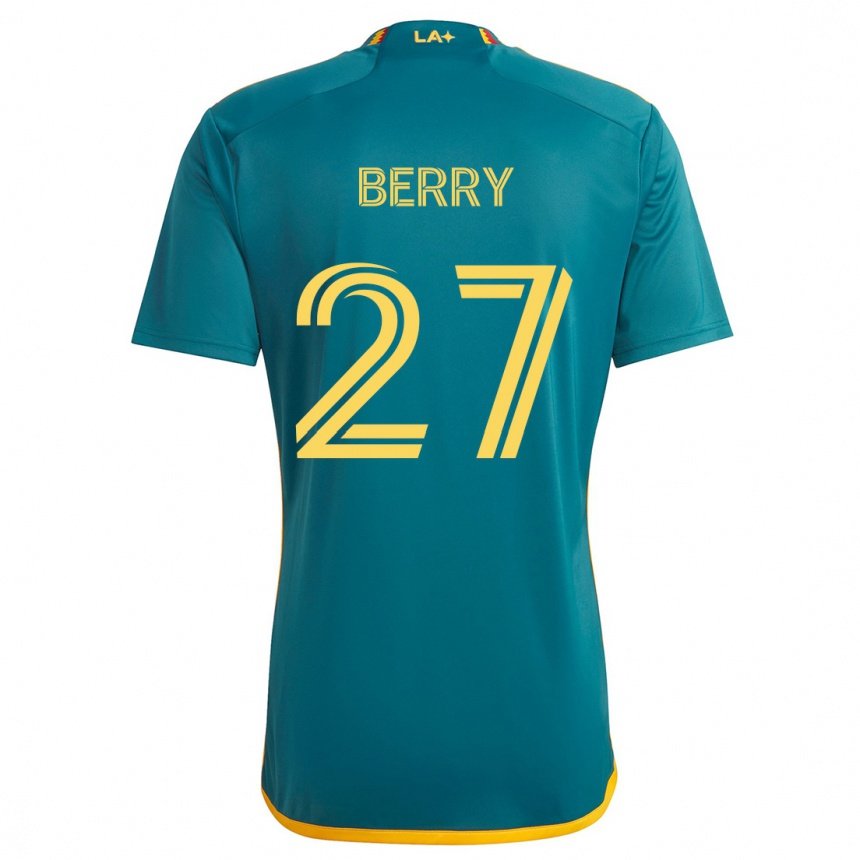 Niño Fútbol Camiseta Miguel Berry #27 Verde Amarillo 2ª Equipación 2024/25 Argentina