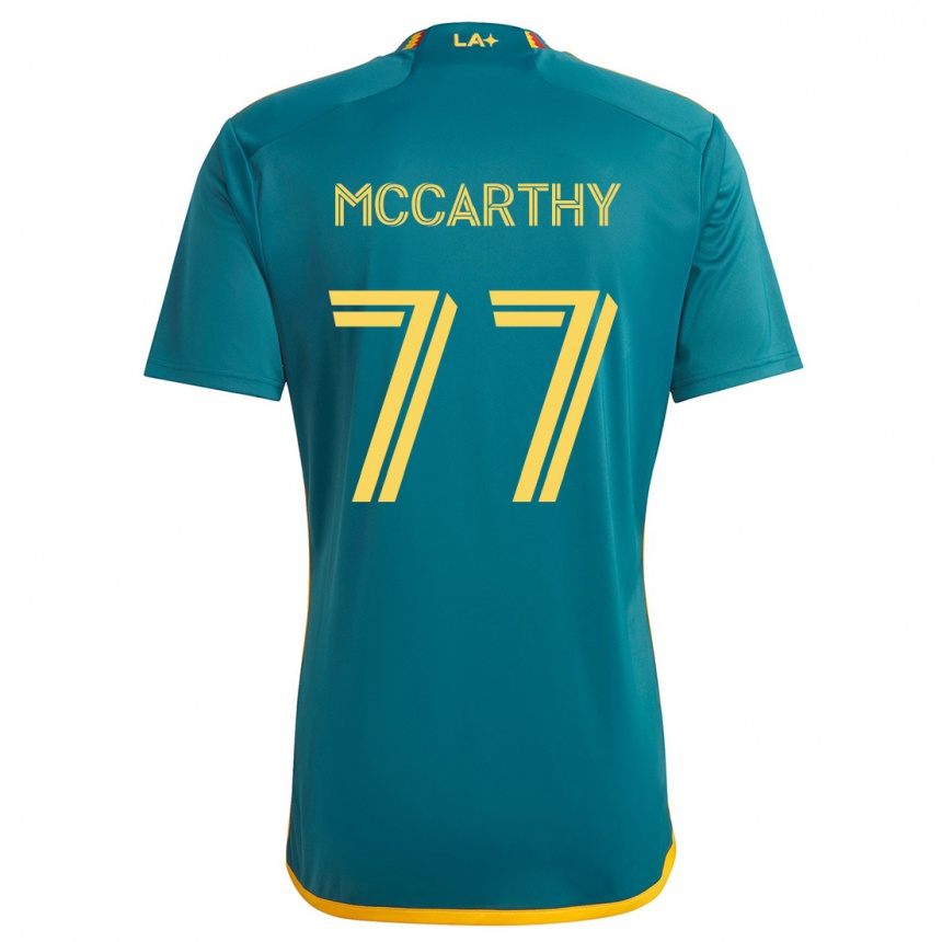 Niño Fútbol Camiseta John Mccarthy #77 Verde Amarillo 2ª Equipación 2024/25 Argentina