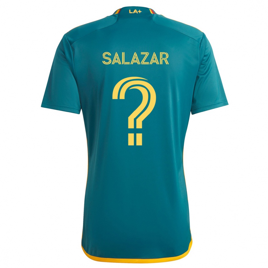 Niño Fútbol Camiseta Enrique Salazar #0 Verde Amarillo 2ª Equipación 2024/25 Argentina