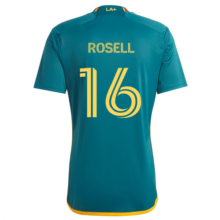 Niño Fútbol Camiseta Uri Rosell #16 Verde Amarillo 2ª Equipación 2024/25 Argentina