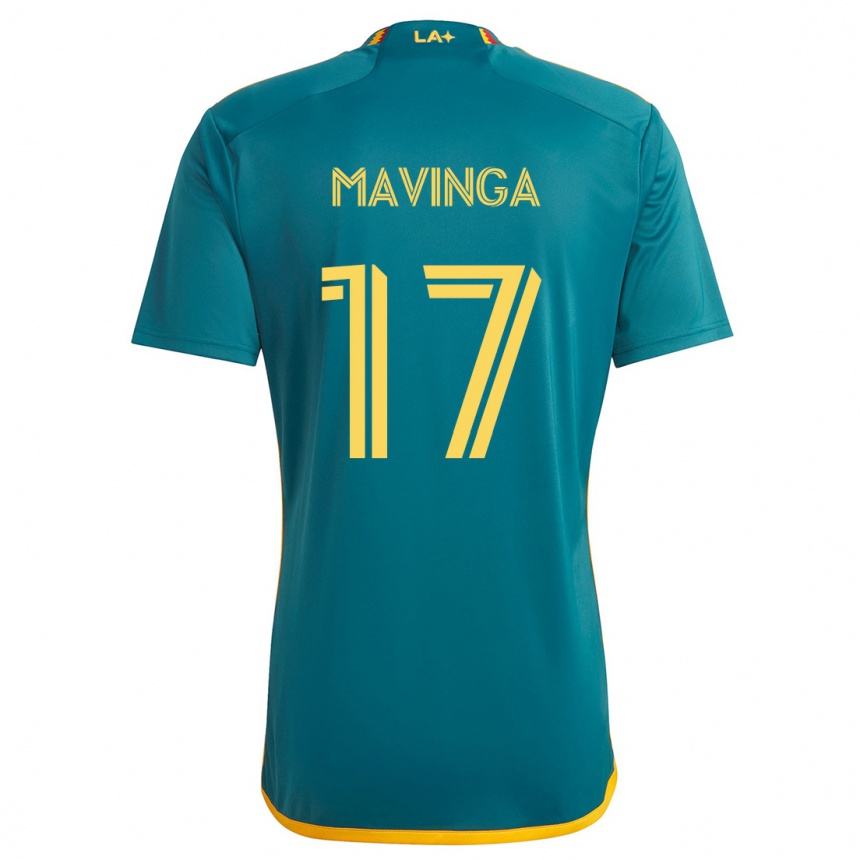 Niño Fútbol Camiseta Chris Mavinga #17 Verde Amarillo 2ª Equipación 2024/25 Argentina