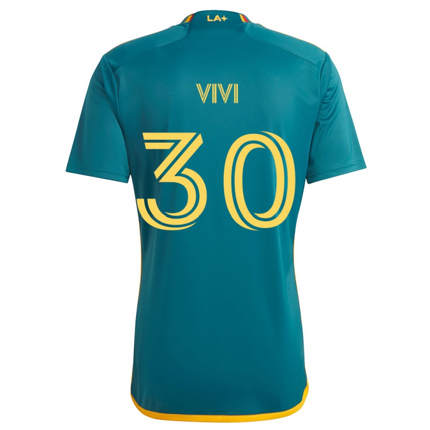 Niño Fútbol Camiseta Gino Vivi #30 Verde Amarillo 2ª Equipación 2024/25 Argentina