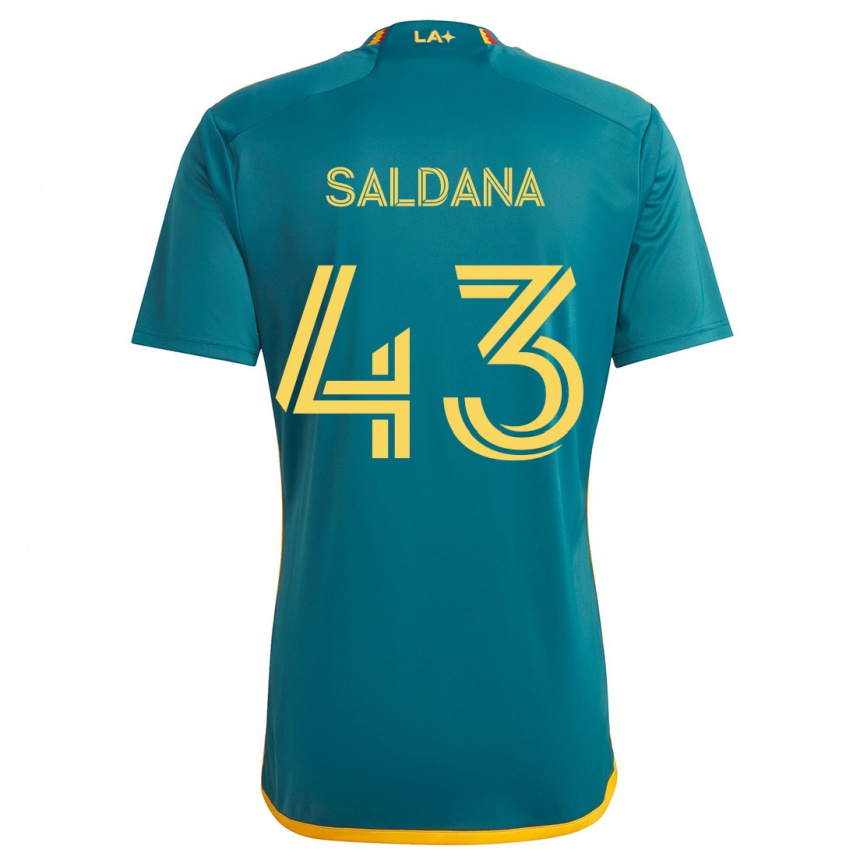 Niño Fútbol Camiseta Adam Saldaña #43 Verde Amarillo 2ª Equipación 2024/25 Argentina