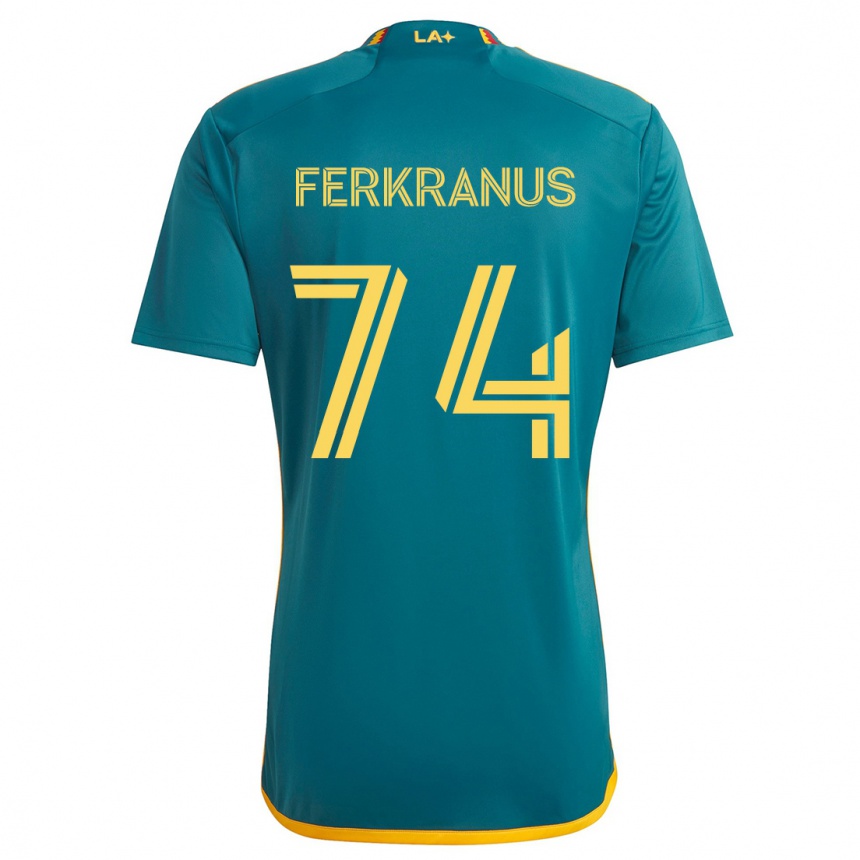 Niño Fútbol Camiseta Marcus Ferkranus #74 Verde Amarillo 2ª Equipación 2024/25 Argentina