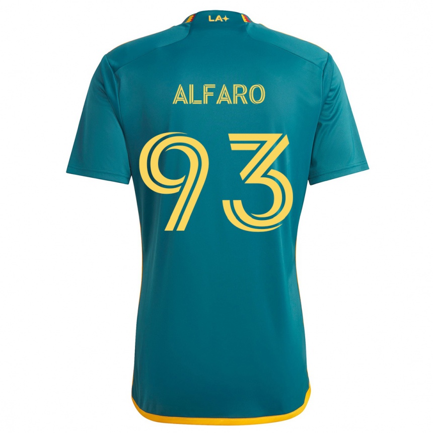 Niño Fútbol Camiseta Tony Alfaro #93 Verde Amarillo 2ª Equipación 2024/25 Argentina