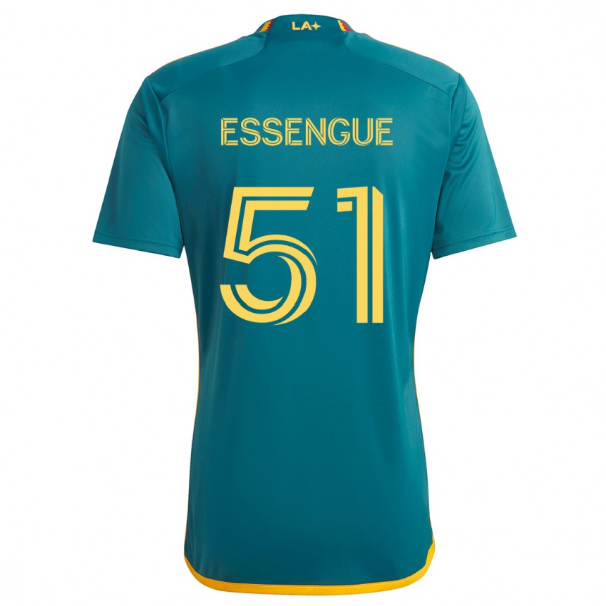 Niño Fútbol Camiseta Ascel Essengue #51 Verde Amarillo 2ª Equipación 2024/25 Argentina