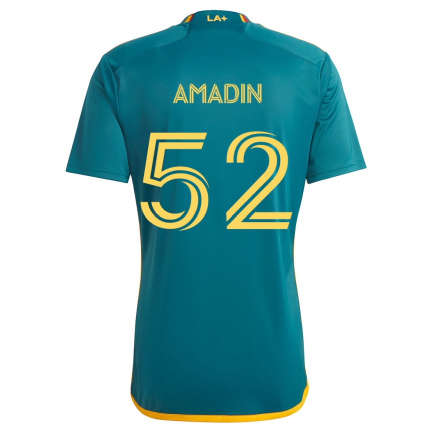 Niño Fútbol Camiseta Elijah Amadin #52 Verde Amarillo 2ª Equipación 2024/25 Argentina