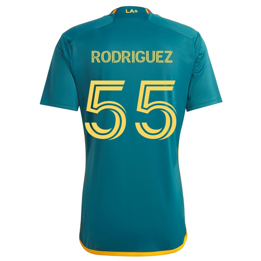 Niño Fútbol Camiseta Diego Rodriguez #55 Verde Amarillo 2ª Equipación 2024/25 Argentina