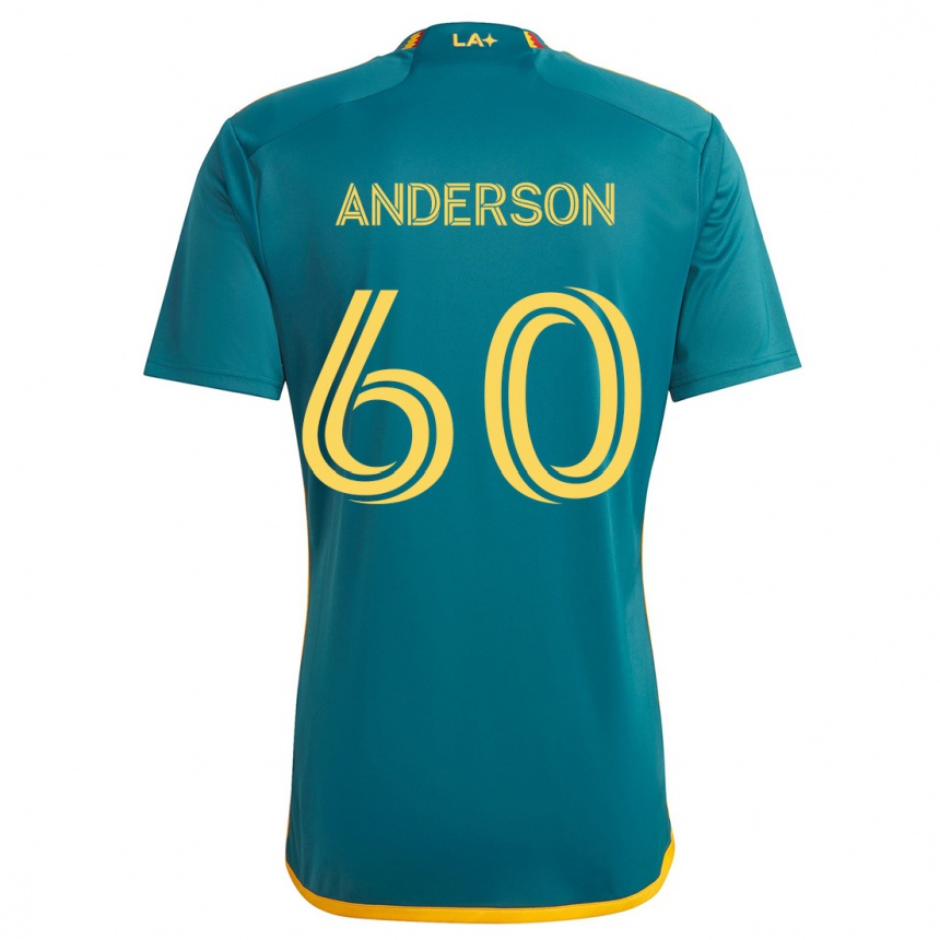 Niño Fútbol Camiseta Nolan Anderson #60 Verde Amarillo 2ª Equipación 2024/25 Argentina