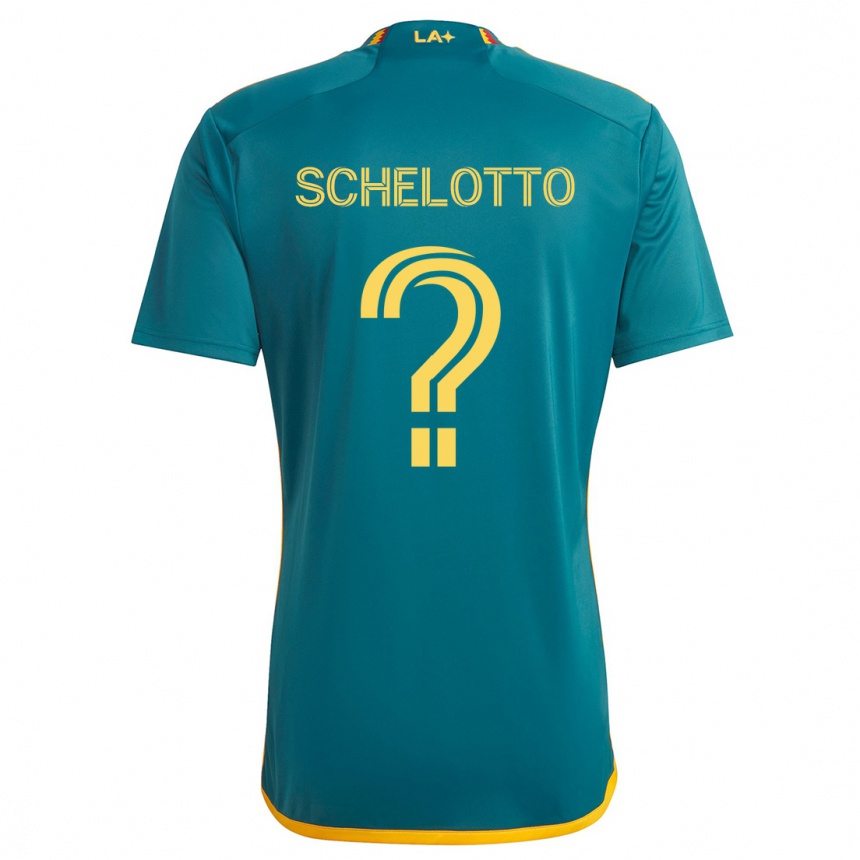 Niño Fútbol Camiseta Nicolas Barros Schelotto #0 Verde Amarillo 2ª Equipación 2024/25 Argentina