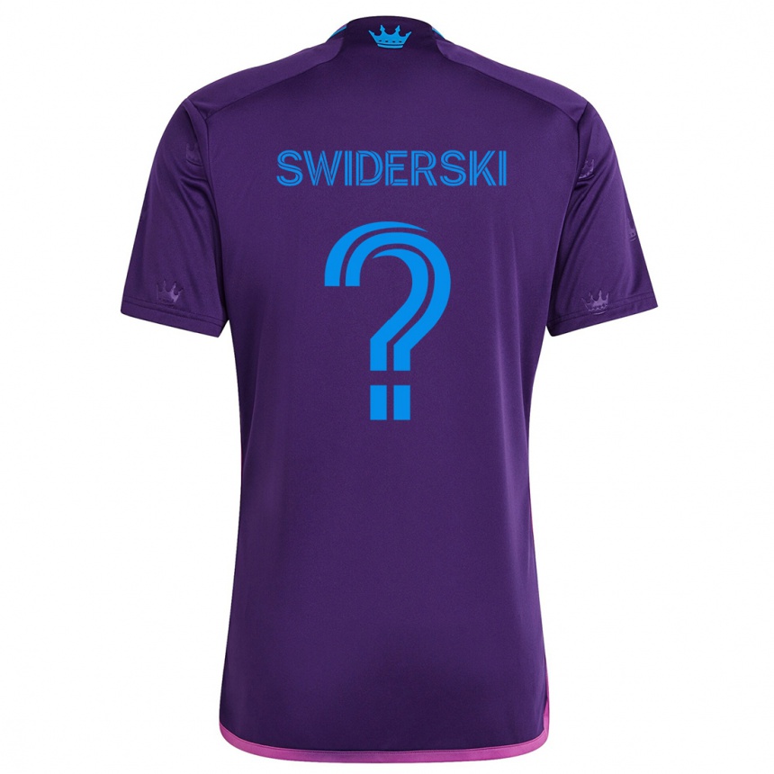 Niño Fútbol Camiseta Karol Swiderski #0 Azul Morado 2ª Equipación 2024/25 Argentina