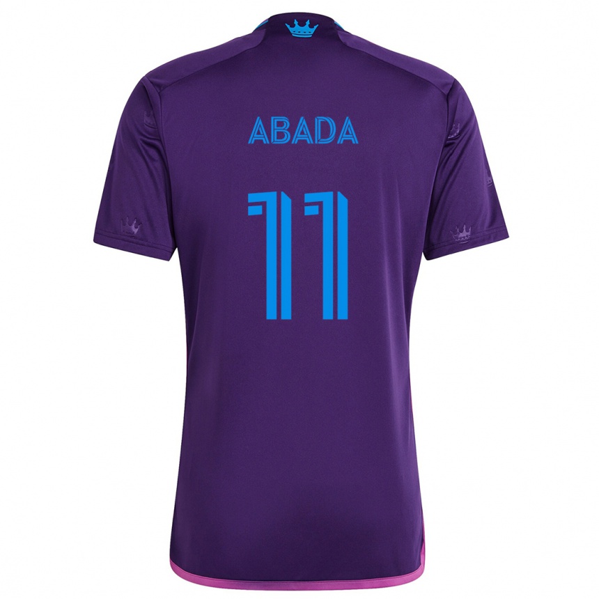 Niño Fútbol Camiseta Liel Abada #11 Azul Morado 2ª Equipación 2024/25 Argentina