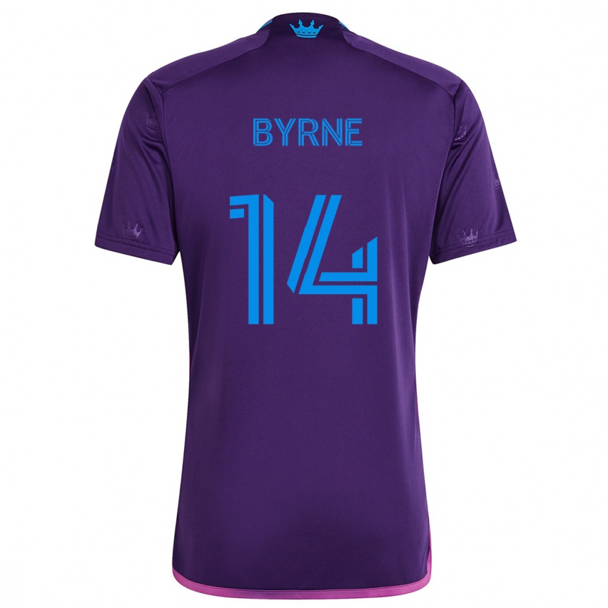 Niño Fútbol Camiseta Nathan Byrne #14 Azul Morado 2ª Equipación 2024/25 Argentina