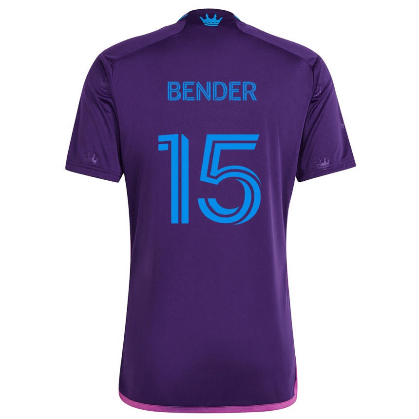 Niño Fútbol Camiseta Ben Bender #15 Azul Morado 2ª Equipación 2024/25 Argentina