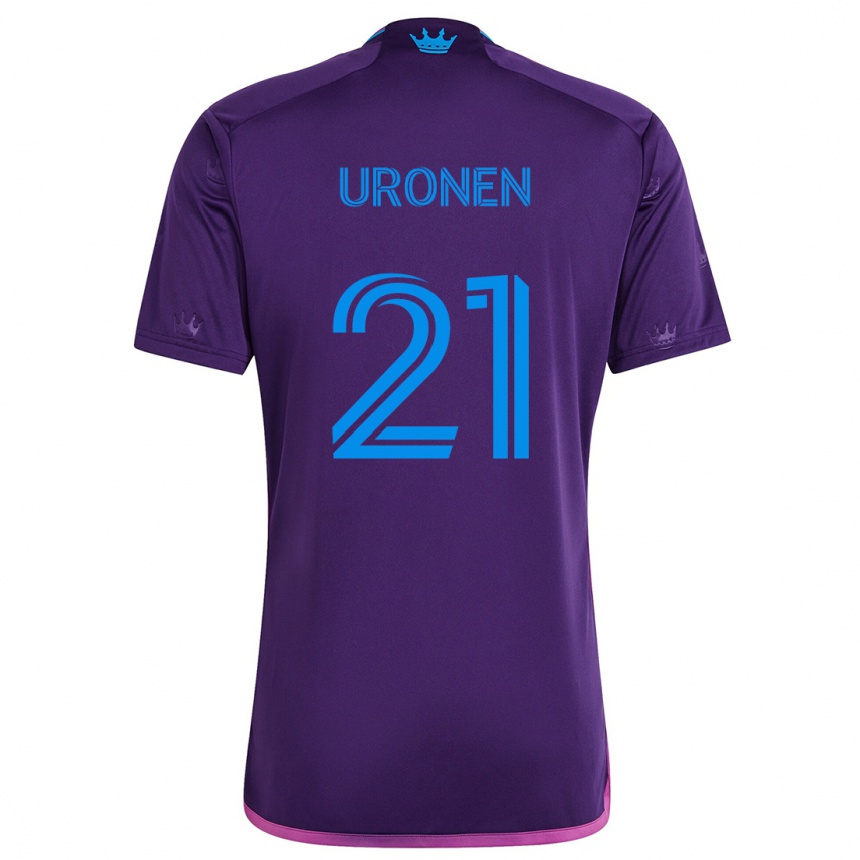 Niño Fútbol Camiseta Jere Uronen #21 Azul Morado 2ª Equipación 2024/25 Argentina