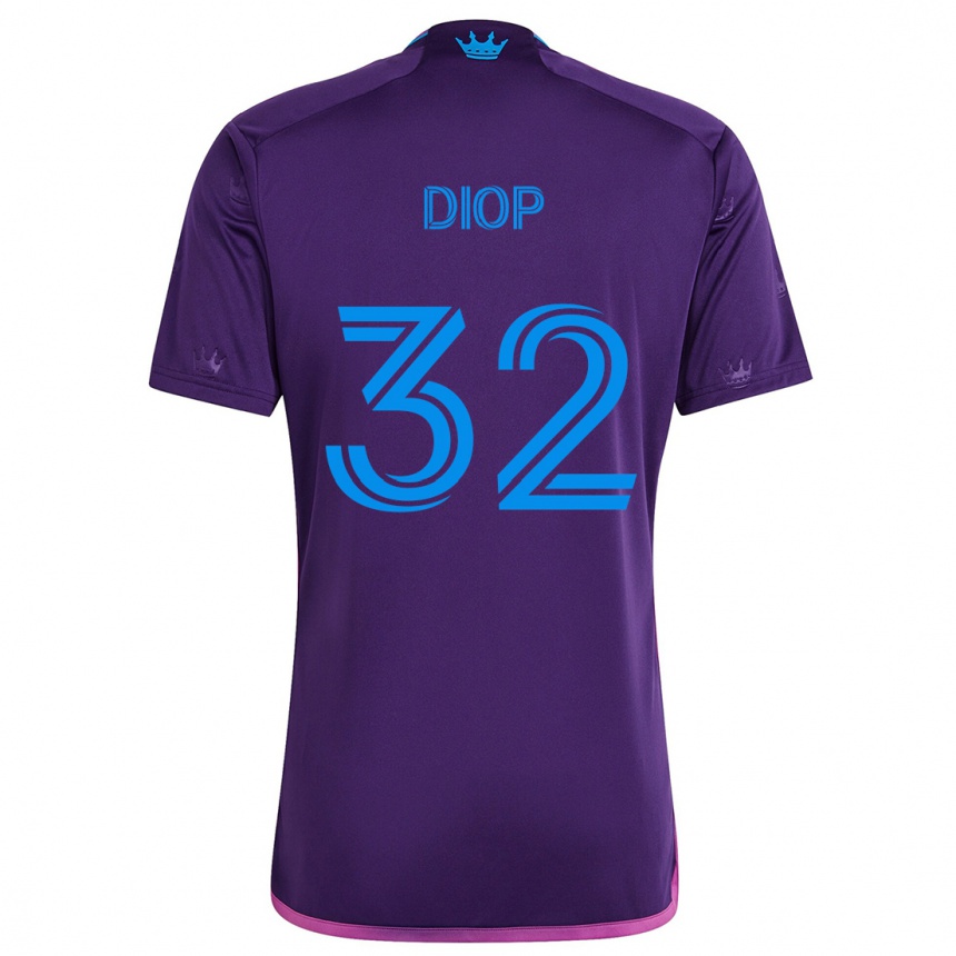 Niño Fútbol Camiseta Hamady Diop #32 Azul Morado 2ª Equipación 2024/25 Argentina