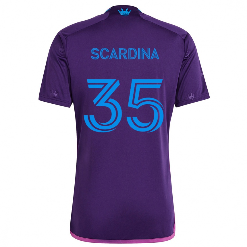 Niño Fútbol Camiseta Nick Scardina #35 Azul Morado 2ª Equipación 2024/25 Argentina