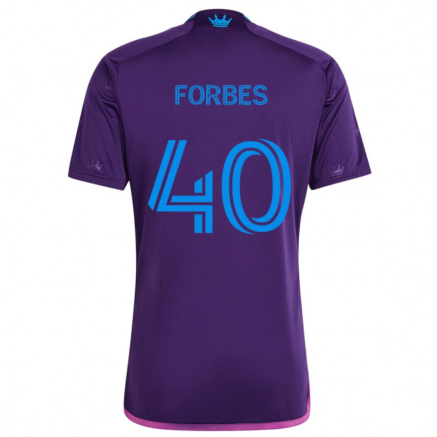 Niño Fútbol Camiseta Jahlane Forbes #40 Azul Morado 2ª Equipación 2024/25 Argentina