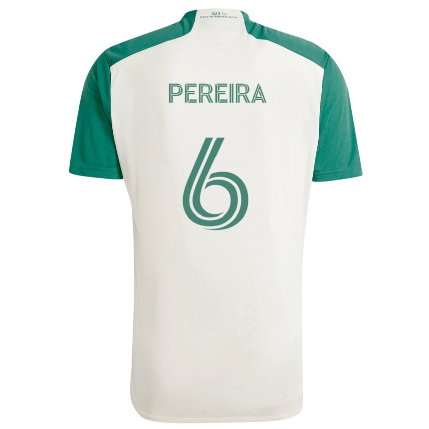 Niño Fútbol Camiseta Daniel Pereira #6 Colores Tostados Verde 2ª Equipación 2024/25 Argentina