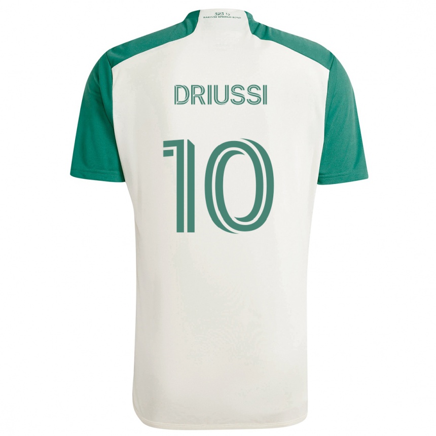 Niño Fútbol Camiseta Sebastián Driussi #10 Colores Tostados Verde 2ª Equipación 2024/25 Argentina