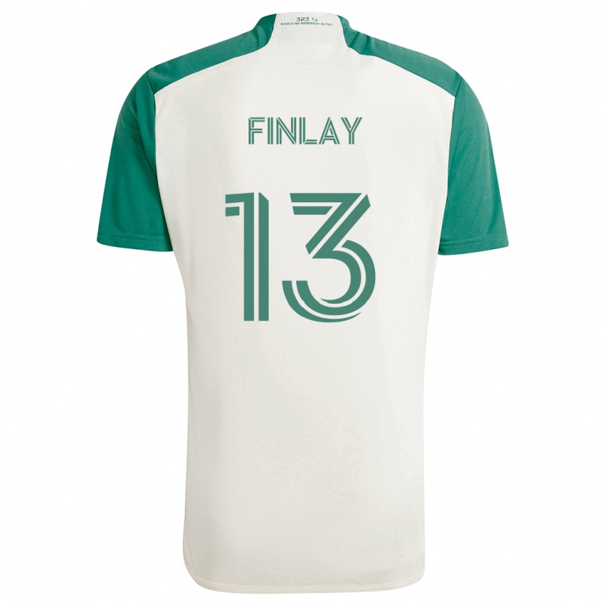 Niño Fútbol Camiseta Ethan Finlay #13 Colores Tostados Verde 2ª Equipación 2024/25 Argentina