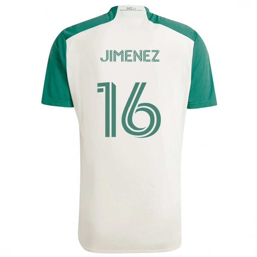 Niño Fútbol Camiseta Héctor Jiménez #16 Colores Tostados Verde 2ª Equipación 2024/25 Argentina