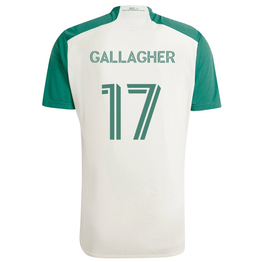 Niño Fútbol Camiseta Jon Gallagher #17 Colores Tostados Verde 2ª Equipación 2024/25 Argentina