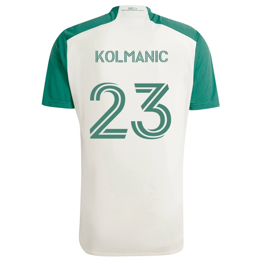 Niño Fútbol Camiseta Zan Kolmanic #23 Colores Tostados Verde 2ª Equipación 2024/25 Argentina