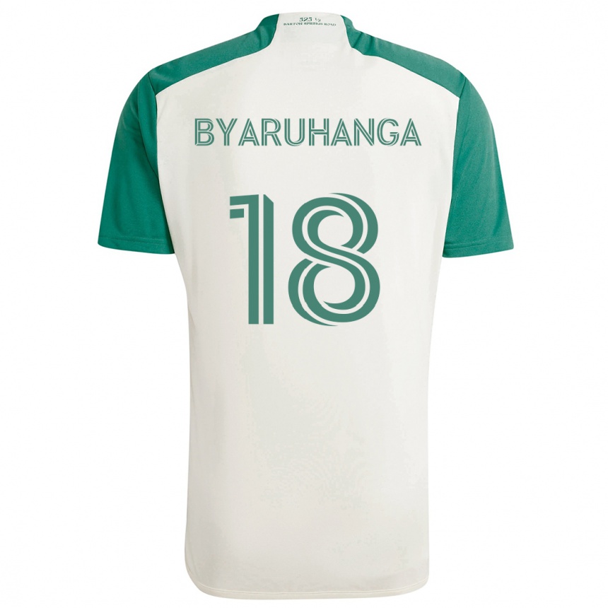 Niño Fútbol Camiseta Bobosi Byaruhanga #18 Colores Tostados Verde 2ª Equipación 2024/25 Argentina