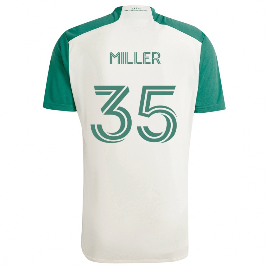 Niño Fútbol Camiseta Mason Miller #35 Colores Tostados Verde 2ª Equipación 2024/25 Argentina