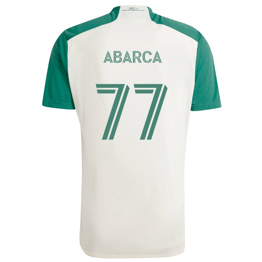 Niño Fútbol Camiseta Diego Abarca #77 Colores Tostados Verde 2ª Equipación 2024/25 Argentina