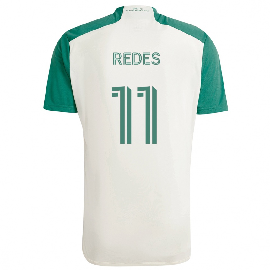 Niño Fútbol Camiseta Rodney Redes #11 Colores Tostados Verde 2ª Equipación 2024/25 Argentina