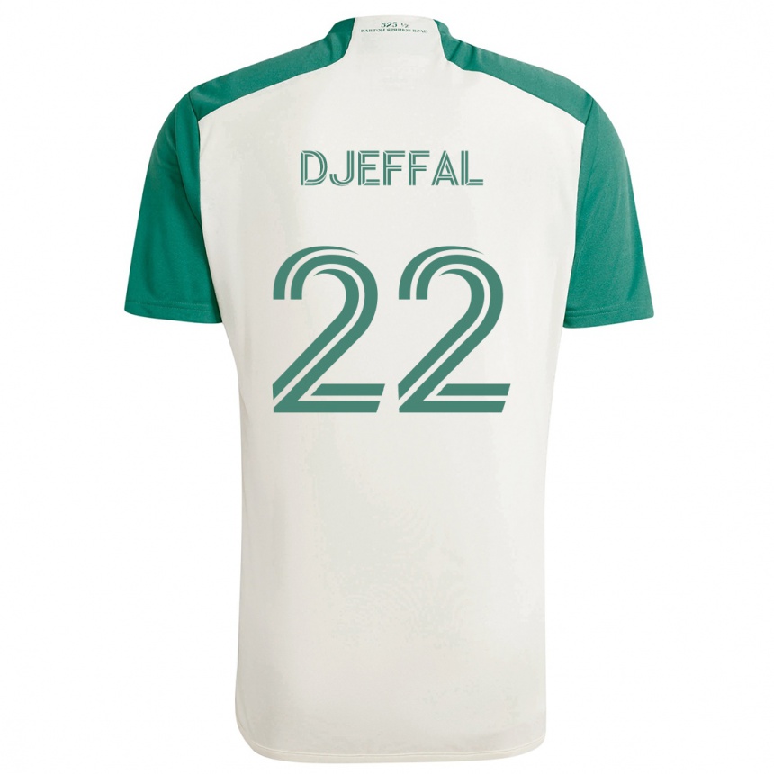 Niño Fútbol Camiseta Sofiane Djeffal #22 Colores Tostados Verde 2ª Equipación 2024/25 Argentina