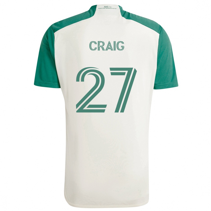 Niño Fútbol Camiseta Brandan Craig #27 Colores Tostados Verde 2ª Equipación 2024/25 Argentina