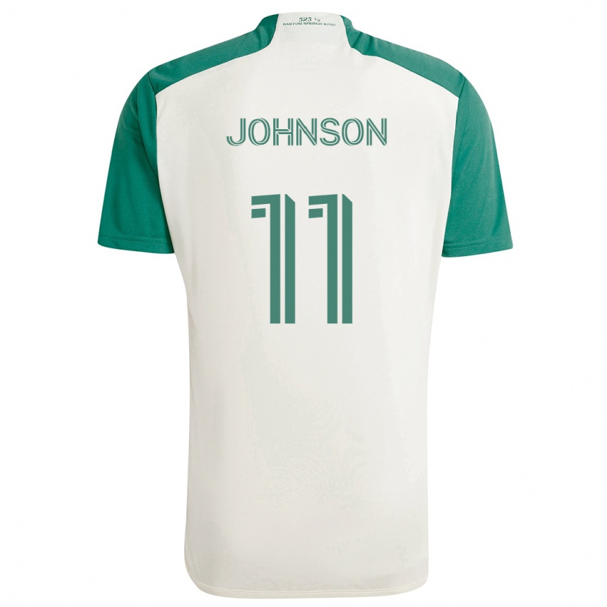 Niño Fútbol Camiseta Emmanuel Johnson #11 Colores Tostados Verde 2ª Equipación 2024/25 Argentina