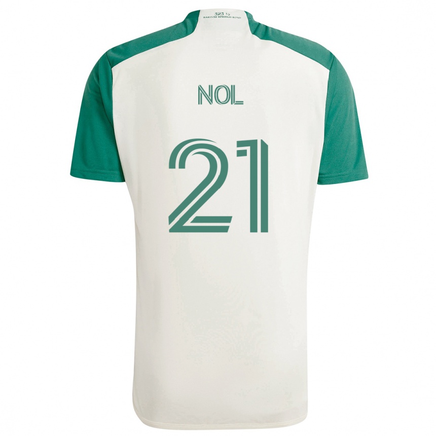 Niño Fútbol Camiseta Valentin Noël #21 Colores Tostados Verde 2ª Equipación 2024/25 Argentina