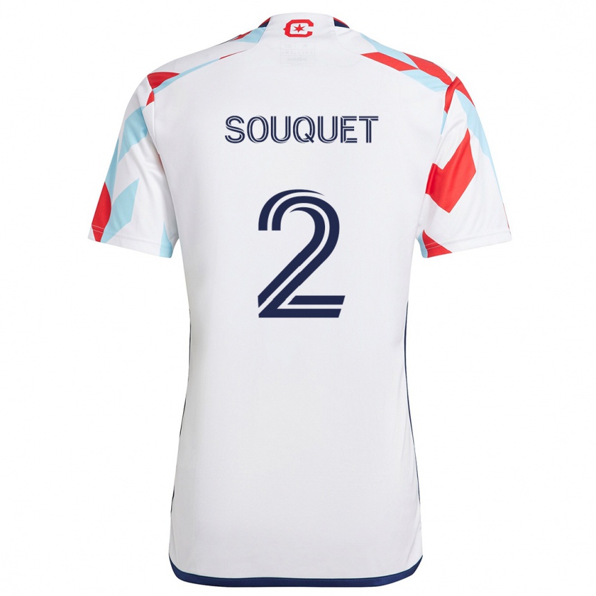 Niño Fútbol Camiseta Arnaud Souquet #2 Blanco Rojo Azul 2ª Equipación 2024/25 Argentina