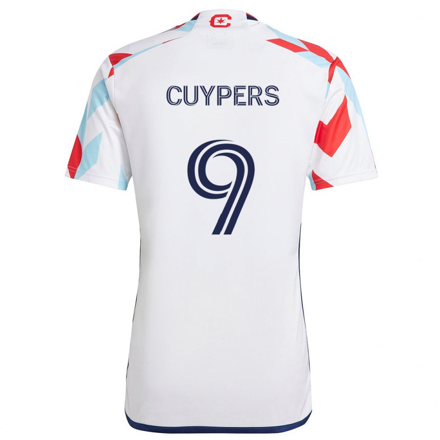 Niño Fútbol Camiseta Hugo Cuypers #9 Blanco Rojo Azul 2ª Equipación 2024/25 Argentina