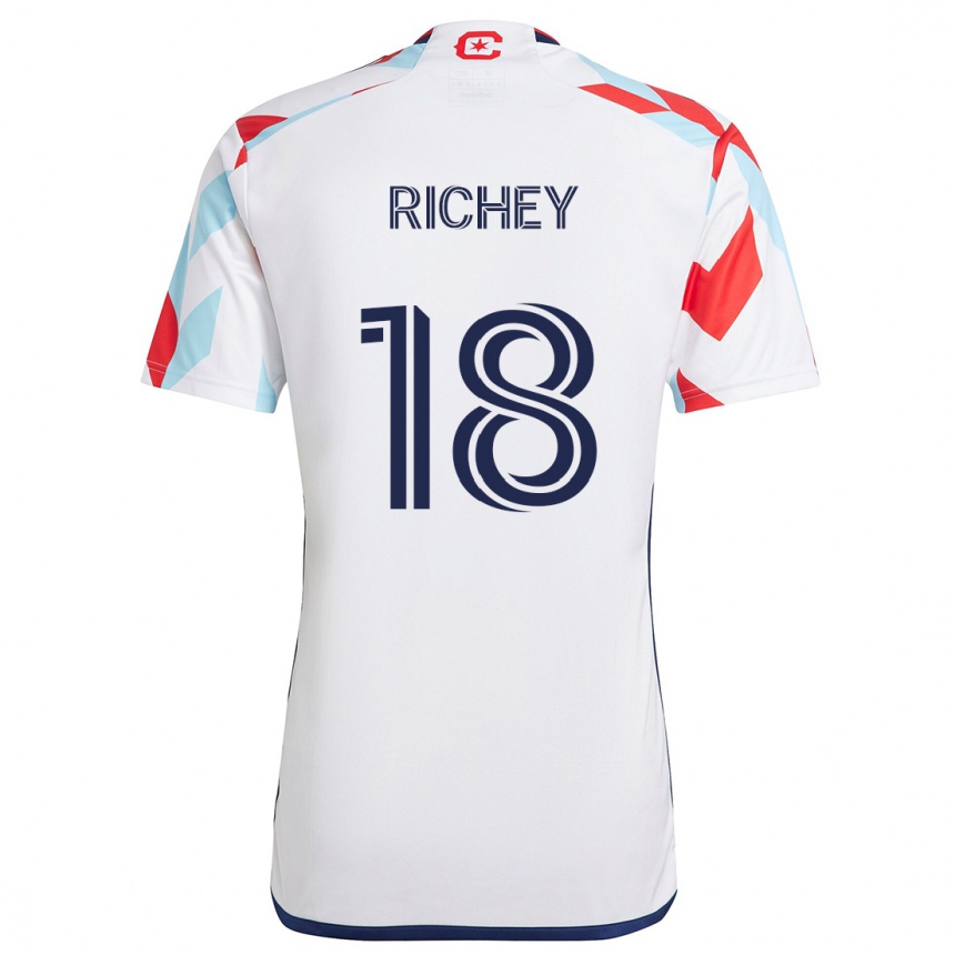 Niño Fútbol Camiseta Spencer Richey #18 Blanco Rojo Azul 2ª Equipación 2024/25 Argentina