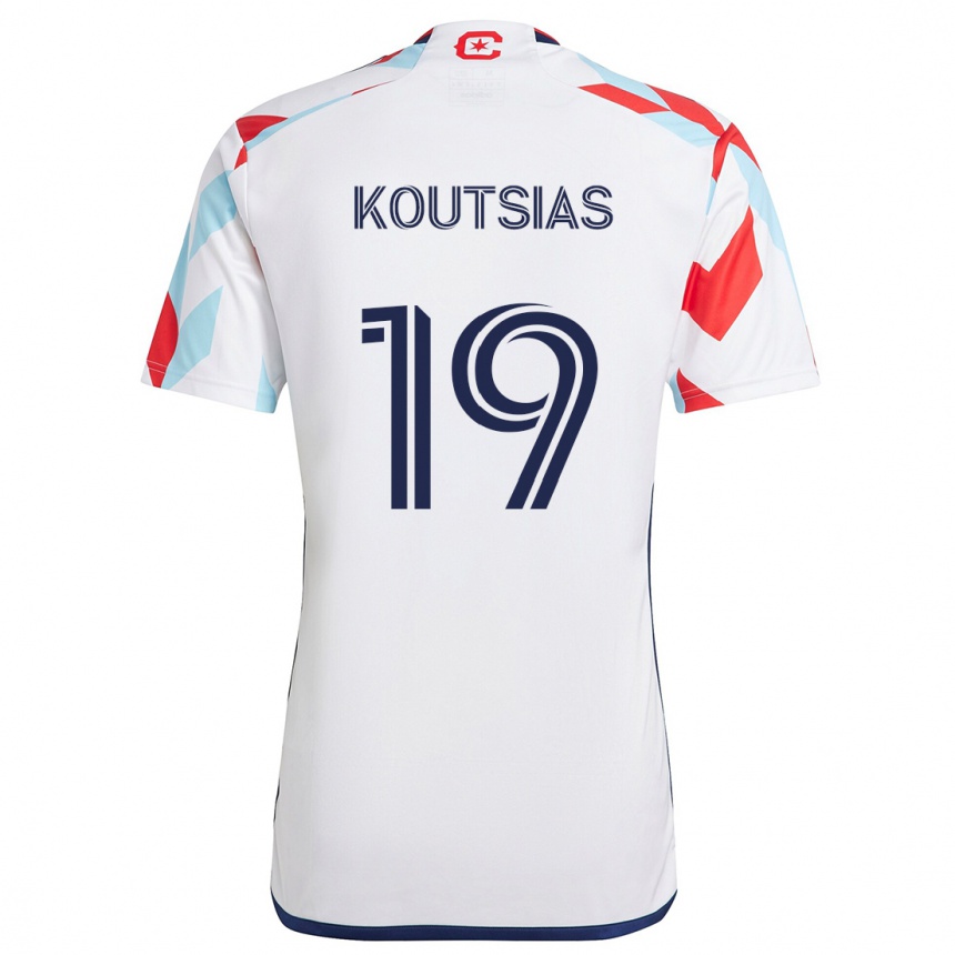 Niño Fútbol Camiseta Georgios Koutsias #19 Blanco Rojo Azul 2ª Equipación 2024/25 Argentina