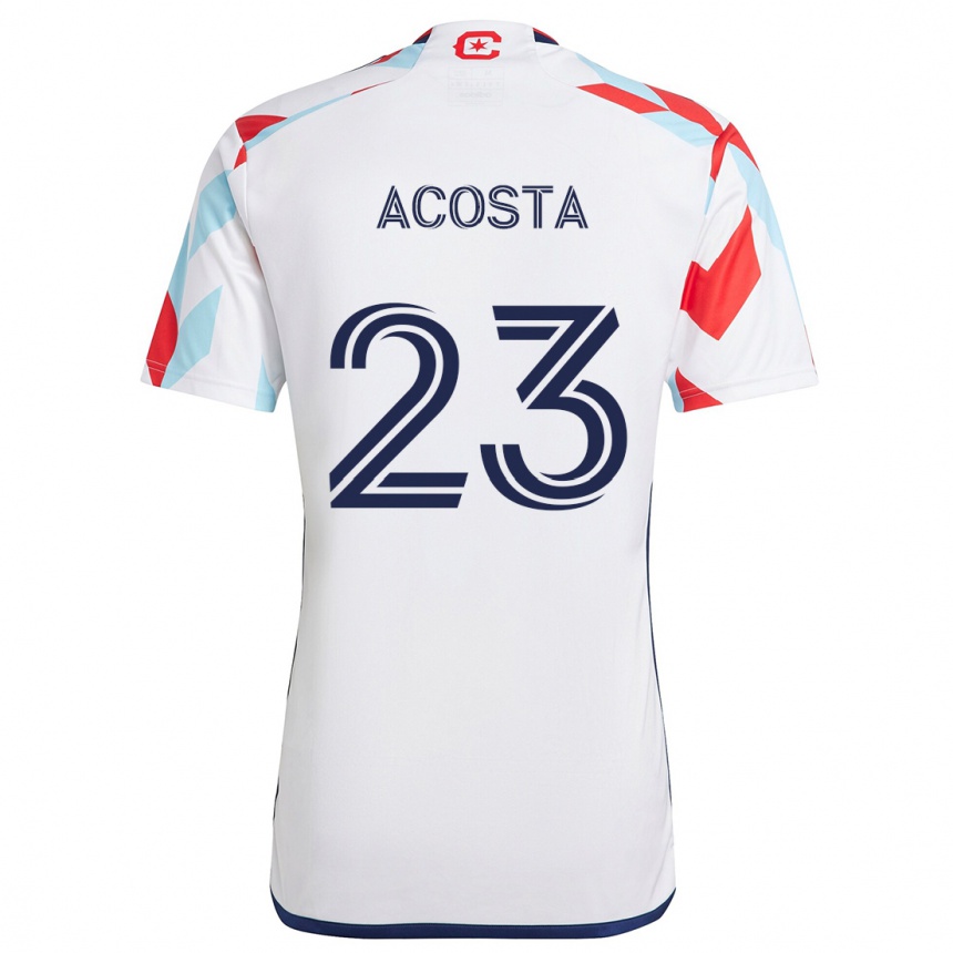 Niño Fútbol Camiseta Kellyn Acosta #23 Blanco Rojo Azul 2ª Equipación 2024/25 Argentina