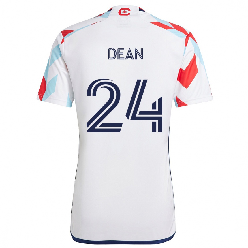 Niño Fútbol Camiseta Jonathan Dean #24 Blanco Rojo Azul 2ª Equipación 2024/25 Argentina