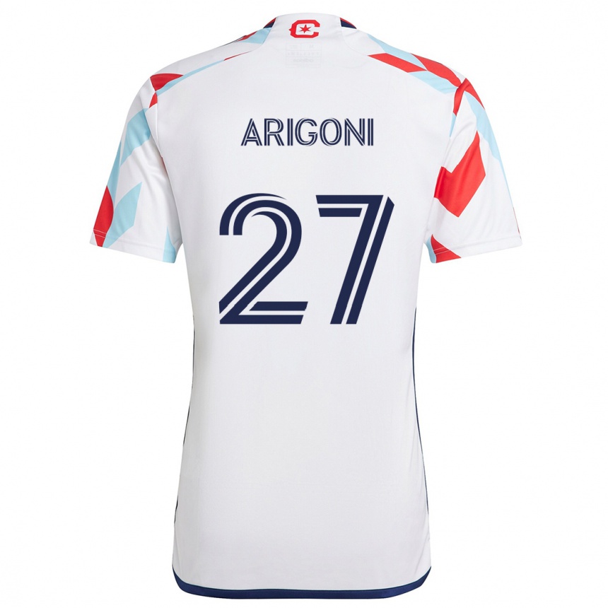 Niño Fútbol Camiseta Allan Arigoni #27 Blanco Rojo Azul 2ª Equipación 2024/25 Argentina