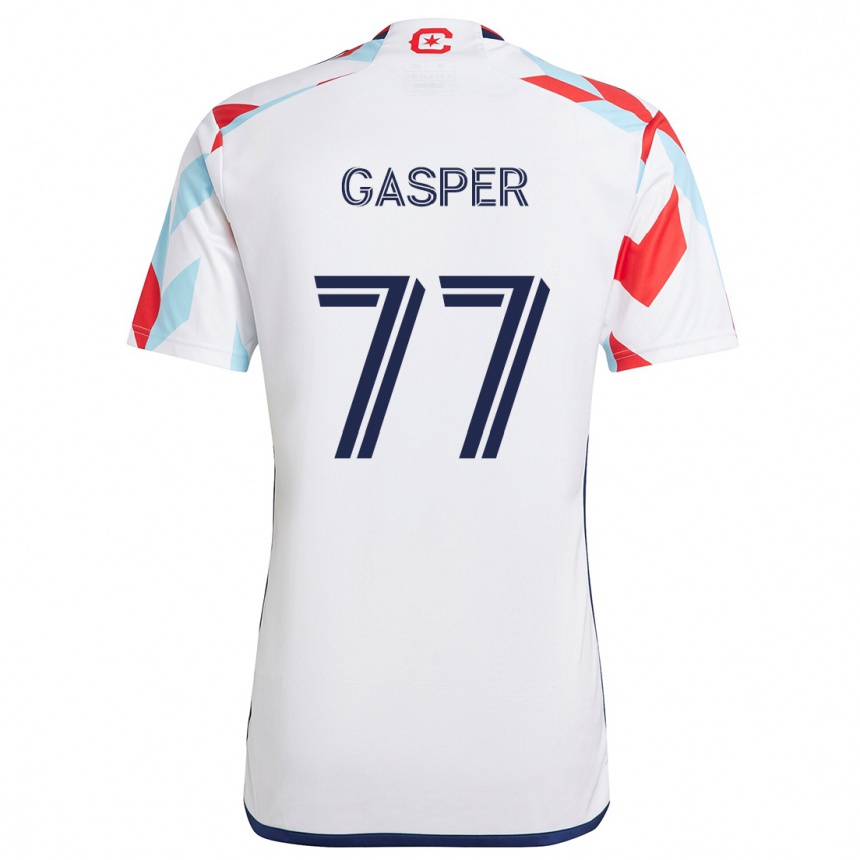 Niño Fútbol Camiseta Chase Gasper #77 Blanco Rojo Azul 2ª Equipación 2024/25 Argentina