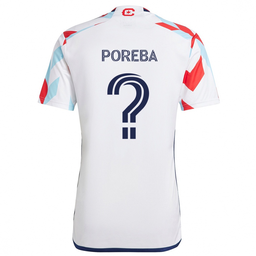 Niño Fútbol Camiseta David Poreba #0 Blanco Rojo Azul 2ª Equipación 2024/25 Argentina