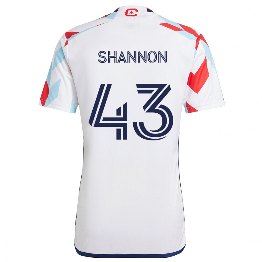 Niño Fútbol Camiseta Jaylen Shannon #43 Blanco Rojo Azul 2ª Equipación 2024/25 Argentina